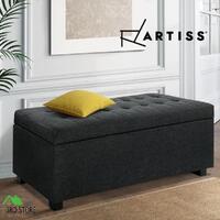 Artiss Ottoman Storage Blanket Box Foot Stool Chest Toy Bed Fabric Charcoal