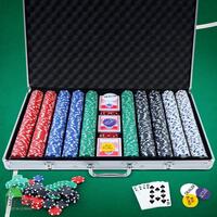 Poker Chip Set 1000PC Chips TEXAS HOLD'EM Casino Gambling Party Game Dice Cards