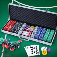 Poker Chip Set 500PC Chips TEXAS HOLD'EM Casino Gambling Party Game Dice Cards