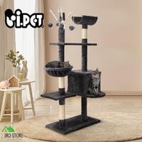 i.Pet Cat Tree Trees Scratching Post Scratcher Tower Condo House Grey Bed 140cm