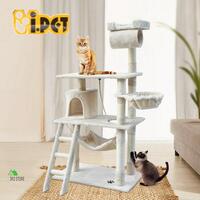 i.Pet Cat Tree Trees Scratching Post Scratcher Tower Condo House Beige Bed 141cm