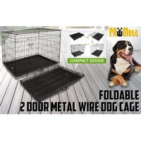 Paw Mate 42 in. Metal Wire Foldable Dog Cage with Removable Tray - Black
