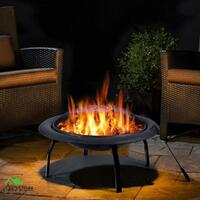 22" Fire Pit BBQ Grill Pits Outdoor Portable Fireplace Garden Patio Heater