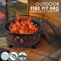 Outdoor Fire Pit BBQ Pits Grill Portable Fireplace Garden Patio Camping Heater