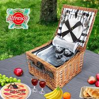 Alfresco Picnic Basket Vintage 2 Person Baskets Outdoor Insulated Blanket