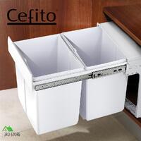 Cefito 2X15L Twin Pull Out Bin Slide Garbage Kitchen Double Dual Rubbish Basket