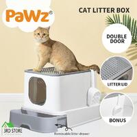 PaWz Cat Litter Box Fully Enclosed Toilet Trapping Sifting Odor Control Basin