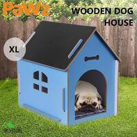 Wooden Dog House Pet Kennel Timber Indoor Cabin Extra Large Blue XL