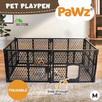 PaWz Pet Playpen Foldable Protable Dog Play Pens Plastic Garden Outdoor 6 Panels