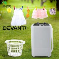Devanti 4.6KG Mini Outdoor Portable Washing Machine Top Loader Spin Camp Caravan