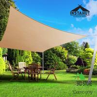 Instahut Sun Shade Sail Cloth Shadecloth Outdoor Canopy Rectangle 280gsm 4x5m