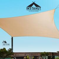 Instahut Rectangle Shade Sail Cloth Waterproof Heavy Duty Sand Sun Canopy 2x4m