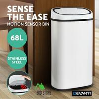 Devanti 68L Motion Sensor Bin Waste Rubbish Trash Can Automatic Kitchen Office