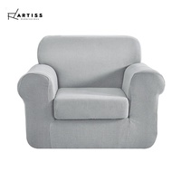 Artiss 2 Pieces Sofa Cover 1 Seater Elastic Stretch Couch Covers Recliner Grey