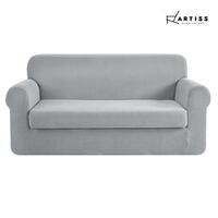 Artiss 2 Pieces Sofa Cover 3 Seater Covers Slipcover Protector Set Stretch Grey
