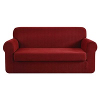 Artiss 2-piece Sofa Cover Elastic Stretch Couch Covers Protector 3 Steater Burgundy