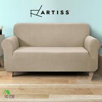 Artiss High Stretch Sofa Cover Couch Lounge Protector Slipcovers 3 Seater Sand