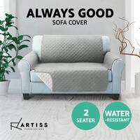 Artiss Sofa Cover Quilted Couch Covers Lounge Protector Slipcovers 2 Seater Grey