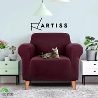 Artiss Sofa Cover 1 Seater Elastic Stretch Couch Covers Slipcover Recliner Burgundy