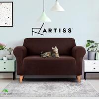 Artiss Sofa Cover Couch 2 Seater Slipcover Lounge Protector Stretch Coffee