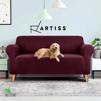 Artiss Sofa Cover Couch Covers 3 Seater Slipcover Lounge Protector Burgundy