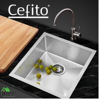 Cefito Kitchen Sink Nano Stainless Steel Handmade Top/Undermount Bowl 440x450mm