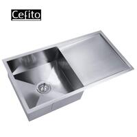 Cefito Kitchen Sink Handmade Stainless Steel Under or Topmount Laundry 750x450mm