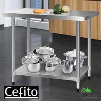 Cefito Stainless Steel Kitchen Benches Work Bench Food Prep Table 1219x610mm 304
