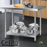 Cefito Stainless Steel Kitchen Benches Work Bench Food Prep Table 1219x610mm 430