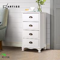 Artiss Bedside Tables Chest of Drawers Storage Cabinet Dresser White Vintage