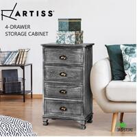 Artiss Bedside Tables 4 Chest of Drawers Storage Cabinet Vintage Grey Dresser