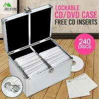 Aluminium CD Case DVD Case Bluray Lock Storage Case Box 240 Discs