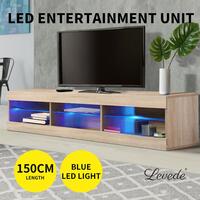 Levede TV Cabinet LED Entertainment Unit Storage Stand Cabinets Modern Wood Oak