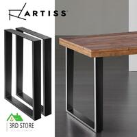 Artiss 2x Coffee Dining Table Legs Industrial Vintage Bench Metal Trapezoid 71CM