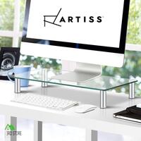 Artiss Monitor Riser Computer TV Stand Laptop Desktop Glass LED Display Shelf