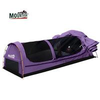 Mountview Double King Single Swag Camping Swags Canvas Dome Tent Hiking Purple