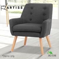 Artiss Armchair Tub Chair Single Accent Armchairs Sofa Lounge Fabric Charcoal