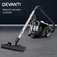 Devanti Bagless Vacuum Cleaner 2200W Cyclone Cyclonic Car Cleaners Home Black