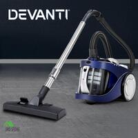 Devanti Bagless Vacuum Cleaner Cyclone Cyclonic Car Vac Home Office 2200W Blue