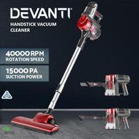 Devanti Handheld Vacuum Cleaner Stick Handstick Corded Bagless Ultra Light Red