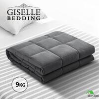 Giselle Weighted Blanket 9KG Heavy Gravity Microfibre Kids Adult Deep Relax Grey
