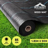 Instahut 1.83x 50m Weed Mat Matting Control Weedmat Woven Fabric Plant Cover
