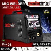 MIG Welder 200Amp MIG TIG MMA 3 In 1 ARC Welding Machine Gas / Gasless Portable