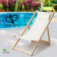 Gardeon Outdoor Chairs Sun Lounge Chair Folding Wooden Patio Furniture Beach