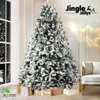Jingle Jollys Christmas Tree 2.4M 8FT Xmas Decorations Snow Home Decor 1500 Tips