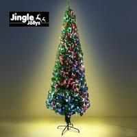 Jingle Jollys 2.4M 8FT LED Christmas Tree Xmas Multi Colour Lights Fibre Optic