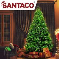 SANTACO Pre-Lit Christmas Tree 1.8M 6Ft Xmas Home Garden Decor Warm LED Lights