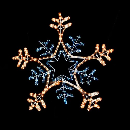 LED Christmas xmas snowflake rope light Display Blue & White Decor