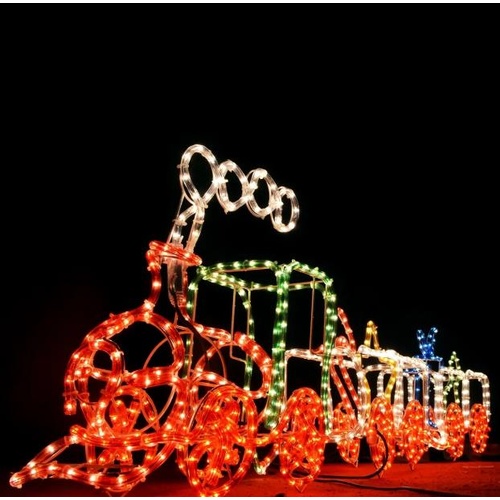 3D Flashing Gift Train Christmas Rope Lights Xmas Party Outdoor Indoor Decor New