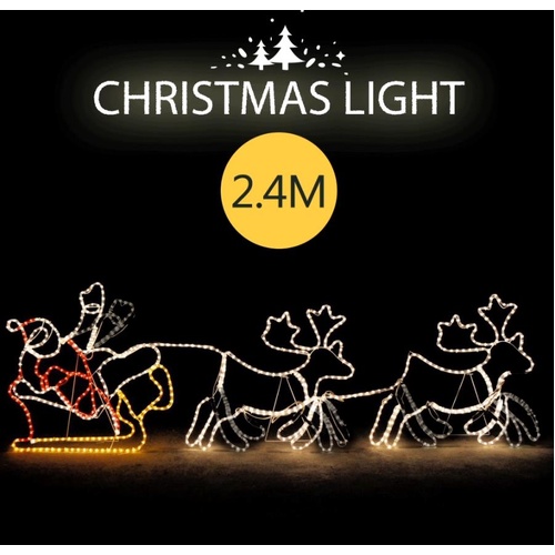 Christmas Lights Santa Sleigh Reindeer LED Xmas Party Decoration Indoor Outdoor